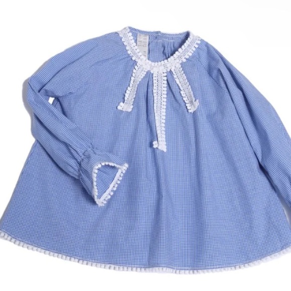 TiA CiBANi KiDS Embroidered Button 5 / 6 Sophia peasant blouse top NWT - Picture 4 of 8